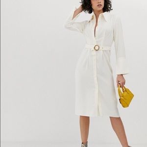ASOS 70s Shirt Midi Dress With Extreme Collar